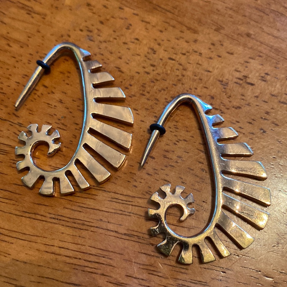 Rose gold 2 gauge earrings